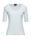 Emporio Armani Woman T-shirt Sky Blue Size S Polyamide, Elastane