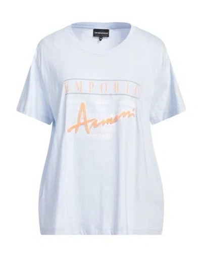 Emporio Armani Woman T-shirt Sky Blue Size Xxl Cotton