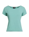 Emporio Armani Woman T-shirt Turquoise Size M Viscose, Polyester, Elastane In Green