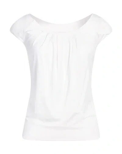 Emporio Armani Woman T-shirt White Size 6 Viscose, Elastane