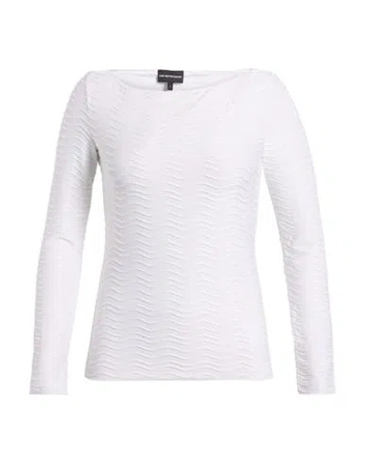 Emporio Armani Woman T-shirt White Size L Polyester, Elastane