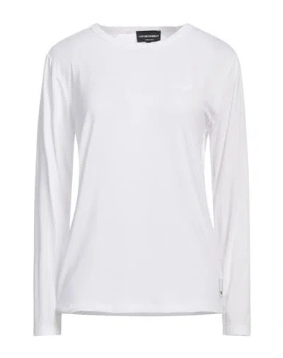 Emporio Armani Woman T-shirt White Size L Viscose, Elastane