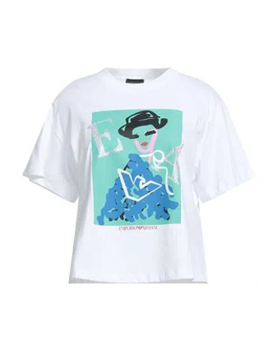 Emporio Armani Graphic-print Cotton T-shirt In White