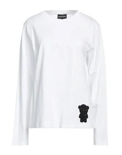 Emporio Armani Woman T-shirt White Size Xxl Organic Cotton, Elastane