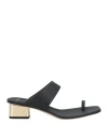 Emporio Armani Woman Thong Sandal Black Size 6.5 Leather In Black