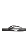 Emporio Armani Woman Thong Sandal Black Size 7.5 Rubber In Black