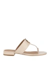 Emporio Armani Woman Thong Sandal Cream Size 9.5 Soft Leather In White