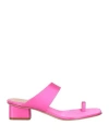 Emporio Armani Woman Thong Sandal Fuchsia Size 7.5 Textile Fibers In Pink