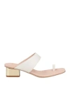 Emporio Armani Woman Thong Sandal Off White Size 6.5 Leather