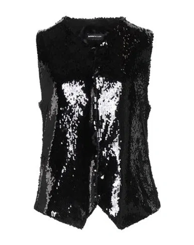 Emporio Armani Woman Top Black Size 10 Polyester, Elastane