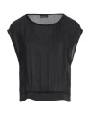 Emporio Armani Woman Top Black Size 12 Mulberry Silk