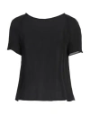 Emporio Armani Woman Top Black Size 18 Silk In Black