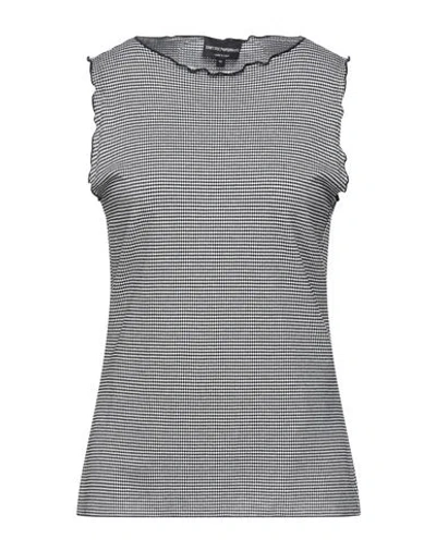 Emporio Armani Woman Top Black Size 12 Viscose, Elastane