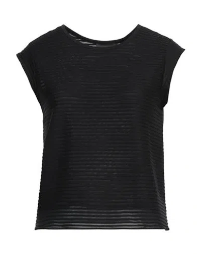 Emporio Armani Woman Top Black Size Xs Polyester, Elastane In Black