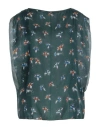 Emporio Armani Woman Blouse Dark Green Size 12 Silk In Green