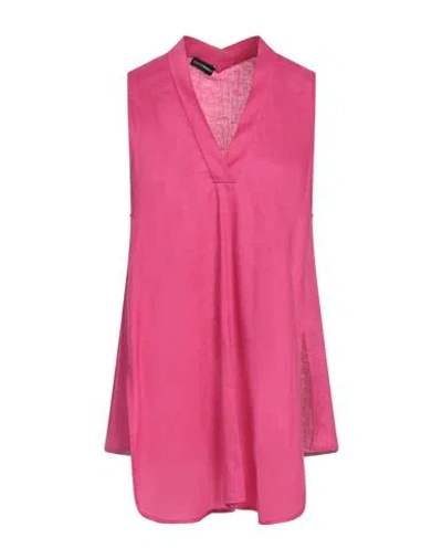 Emporio Armani Woman Top Fuchsia Size 8 Linen In Pink