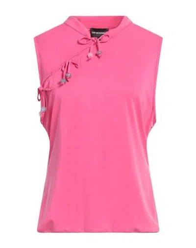 Emporio Armani Woman Top Fuchsia Size L Cupro, Elastane In Pink