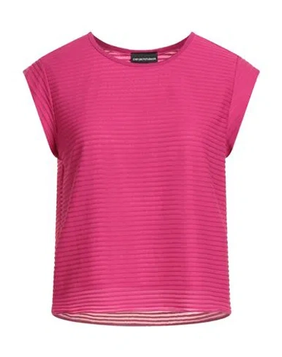 Emporio Armani Woman Top Fuchsia Size Xl Polyester, Elastane In Pink