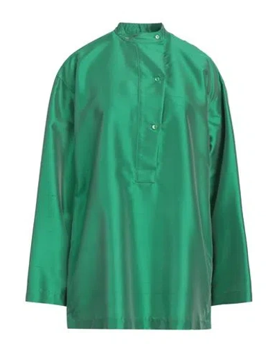Emporio Armani Woman Top Green Size 6 Polyester, Silk