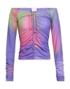 Emporio Armani Woman Top Lilac Size L Polyester, Elastane In Animal Print