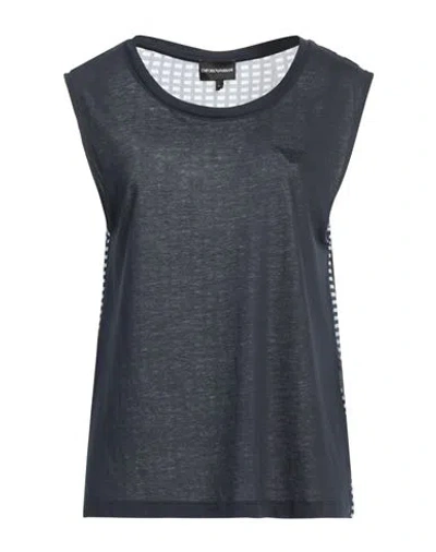 Emporio Armani Woman Top Midnight Blue Size M Modal, Cotton