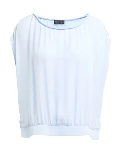 Emporio Armani Woman Top Sky Blue Size 14 Mulberry Silk