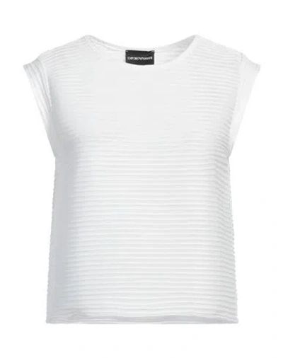Emporio Armani Woman Top White Size S Polyester, Elastane In White