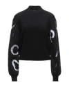 Emporio Armani Woman Turtleneck Black Size 6 Viscose, Polyamide, Wool, Mohair Wool, Other Fibres In Black