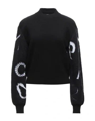 Emporio Armani Woman Turtleneck Black Size 6 Viscose, Polyamide, Wool, Mohair Wool, Other Fibres