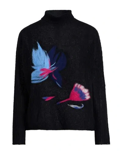 Emporio Armani Woman Turtleneck Black Size L Alpaca Wool, Polyamide, Wool