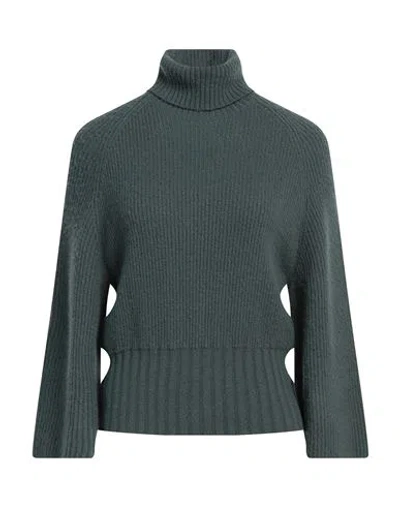 Emporio Armani Woman Turtleneck Dark Green Size Xl Wool, Acrylic, Polyamide, Elastane In Green