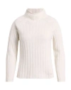 Emporio Armani Woman Turtleneck Ivory Size L Wool, Viscose, Polyamide, Cashmere In White