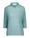 Emporio Armani Woman Turtleneck Light Green Size L Mohair Wool, Alpaca Wool, Polyamide In Green