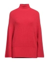 Emporio Armani Woman Turtleneck Red Size L Wool, Acrylic, Polyamide, Elastane In Red