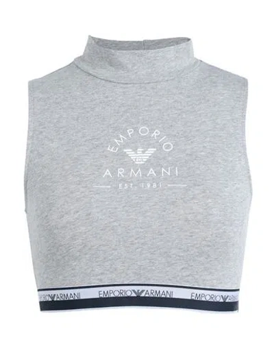Emporio Armani Woman Undershirt Grey Size 8 Cotton, Elastane In Gray
