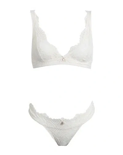Emporio Armani Woman Underwear Set Ivory Size 4 Polyamide, Elastane In White