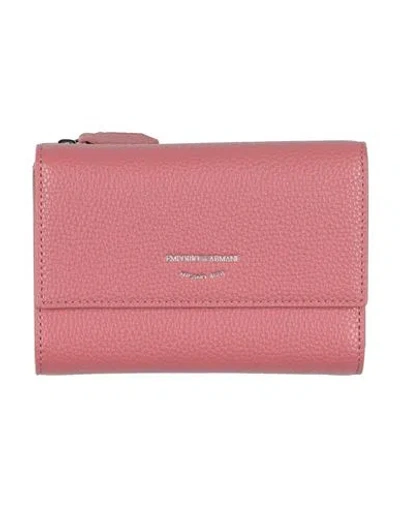 Emporio Armani Woman Wallet Antique Rose Size - Leather In Pink