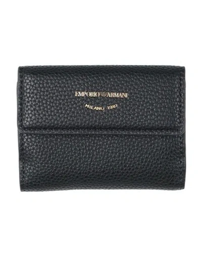 Emporio Armani Woman Wallet Black Size - Textile Fibers