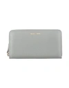 Emporio Armani Woman Wallet Grey Size - Cow Leather In Grey