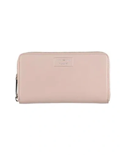 Emporio Armani Woman Wallet Light Brown Size - Bovine Leather, Goat Skin In Beige