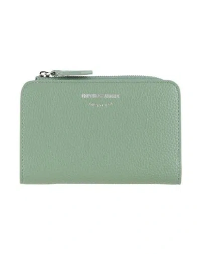 Emporio Armani Woman Wallet Sage Green Size - Leather