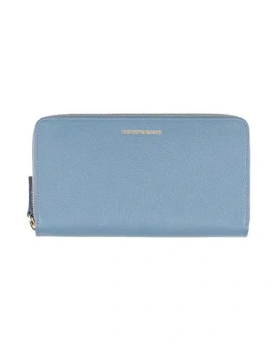 Emporio Armani Woman Wallet Slate Blue Size - Lambskin