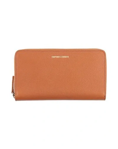 Emporio Armani Woman Wallet Tan Size - Lambskin In Brown