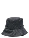 Emporio Armani Logo Print Bucket Hat With Wide Brim In Black