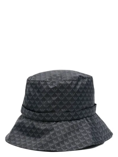 EMPORIO ARMANI WOMEN'S ALLOVER LOGO BUCKET HAT