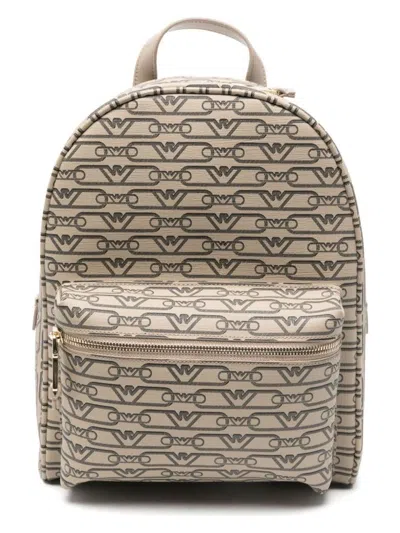 Emporio Armani Women's Allover Logo Polyester Backpack