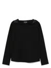Emporio Armani Black Crystal-embellished Sweatshirt In Black
