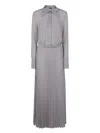 Emporio Armani Bow Detail Maxi Dress In Gray