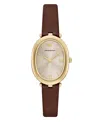 Emporio Armani Women's Brown Leather Strap Watch 34mm In Brown