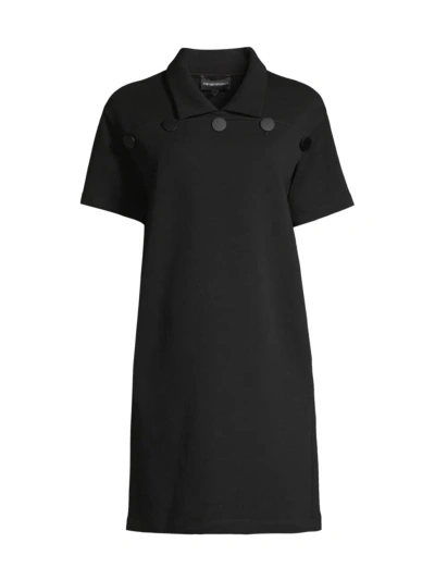 Emporio Armani Women's Button-front Cotton-blend Dress In Black